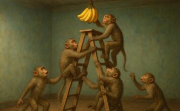 A lição dos cinco macacos: a importância de pensar por si próprio